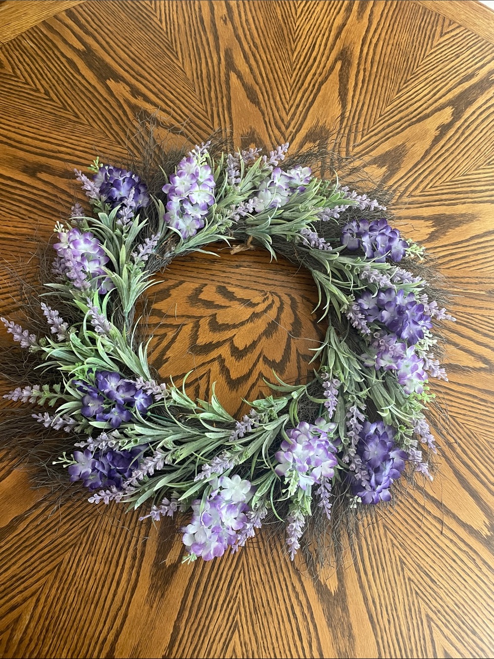Lavender Floral Wreath with Greenery